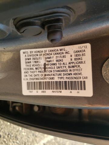 Photo 10 from auction – 2013 HONDA CIVIC SI with VIN 2HGFB6E54DH710680