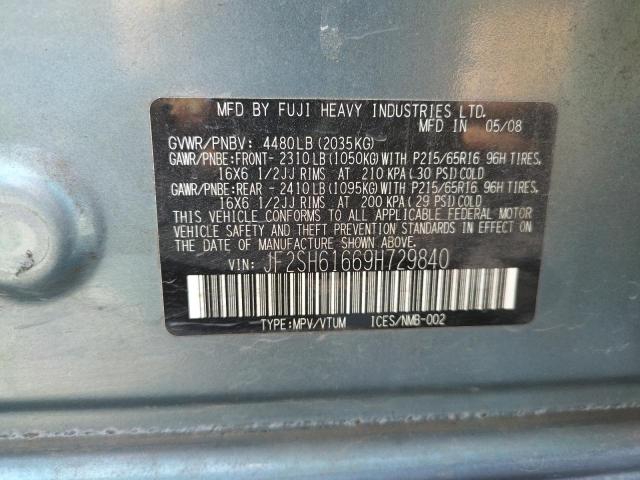 Photo 10 from auction – 2009 SUBARU FORESTER 2 with VIN JF2SH61669H729840
