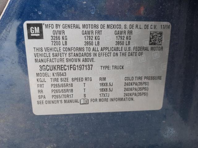 Photo 10 from auction – 2015 CHEVROLET SILVERADO with VIN 3GCUKREC1FG197137