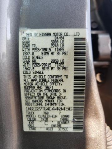 Photo 10 from auction – 2004 NISSAN FRONTIER C with VIN 1N6ED27T64C440456