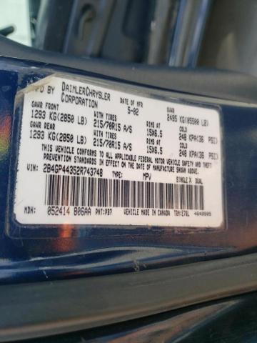 Photo 10 from auction – 2002 DODGE GRAND CARA with VIN 2B4GP44352R743748