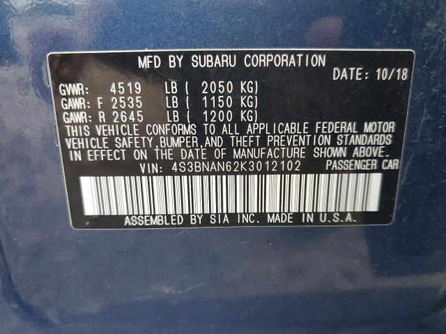 Photo 10 from auction – 2019 SUBARU LEGACY 2.5 with VIN 4S3BNAN62K3012102