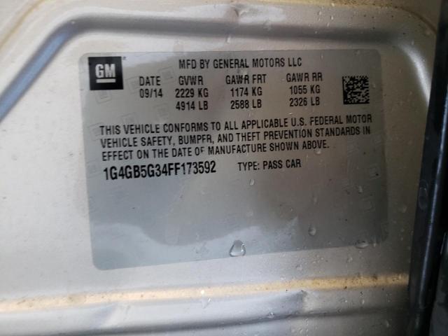 Photo 10 from auction – 2015 BUICK LACROSSE with VIN 1G4GB5G34FF173592