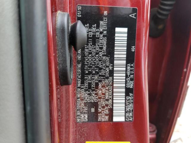 Photo 10 from auction – 2010 TOYOTA HIGHLANDER with VIN 5TDBK3EHXAS014098