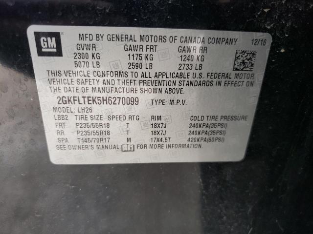 Photo 10 from auction – 2017 GMC TERRAIN SL with VIN 2GKFLTEK5H6270099
