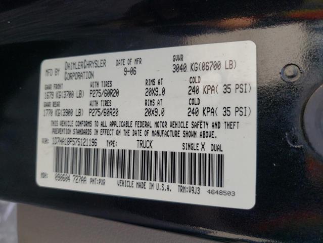 Photo 10 from auction – 2007 DODGE RAM 1500 S with VIN 1D7HA18P57S121196