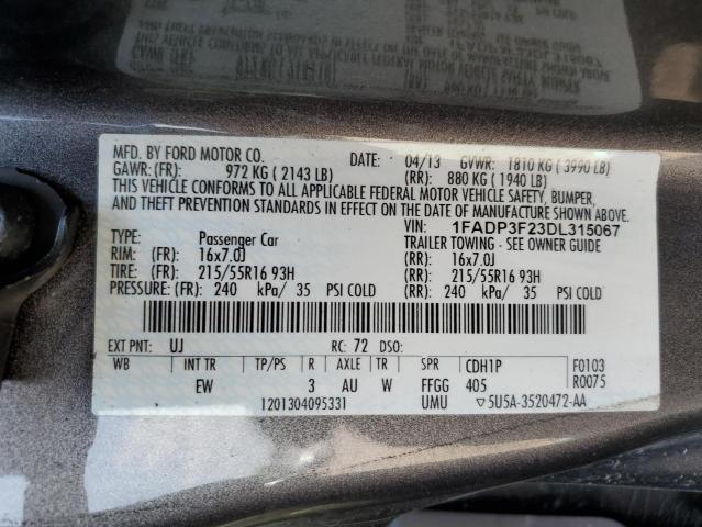 Photo 10 from auction – 2013 FORD FOCUS SE with VIN 1FADP3F23DL315067