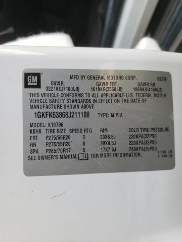 Photo 10 from auction – 2008 GMC YUKON DENA with VIN 1GKFK63868J211108