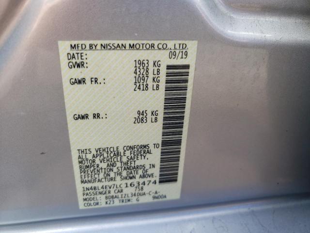 Photo 10 from auction – 2020 NISSAN ALTIMA SL with VIN 1N4BL4EV7LC163474