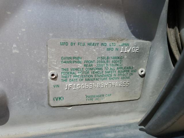 Photo 10 from auction – 2003 SUBARU FORESTER 2 with VIN JF1SG63683H748255