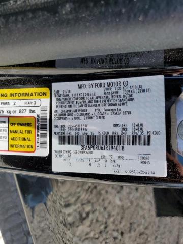 Photo 10 from auction – 2018 FORD FUSION TIT with VIN 3FA6P0RU6JR194018