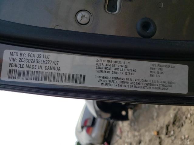 Photo 10 from auction – 2020 DODGE CHALLENGER with VIN 2C3CDZAG5LH227707