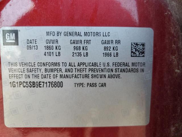 Photo 10 from auction – 2014 CHEVROLET CRUZE LT with VIN 1G1PC5SB9E7176800