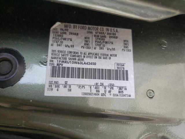 Photo 10 from auction – 2003 FORD EXPEDITION with VIN 1FMRU15W63LA43450