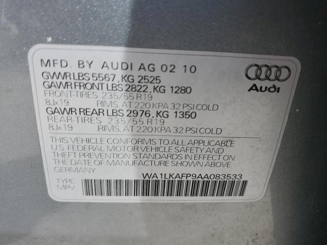 Photo 10 from auction – 2010 AUDI Q5 PREMIUM with VIN WA1LKAFP9AA083533