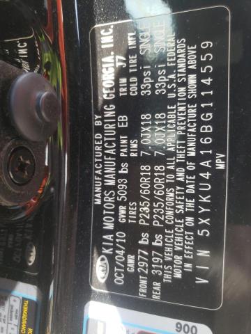 Photo 10 from auction – 2011 KIA SORENTO EX with VIN 5XYKU4A16BG114559