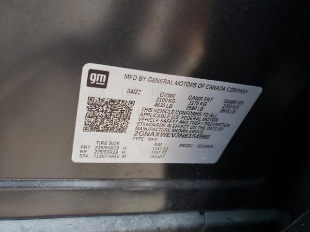 Photo 10 from auction – 2022 CHEVROLET EQUINOX RS with VIN 2GNAXWEV3N6154960