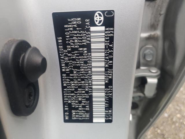 Photo 10 from auction – 2021 TOYOTA COROLLA SE with VIN 5YFS4MCE0MP060304