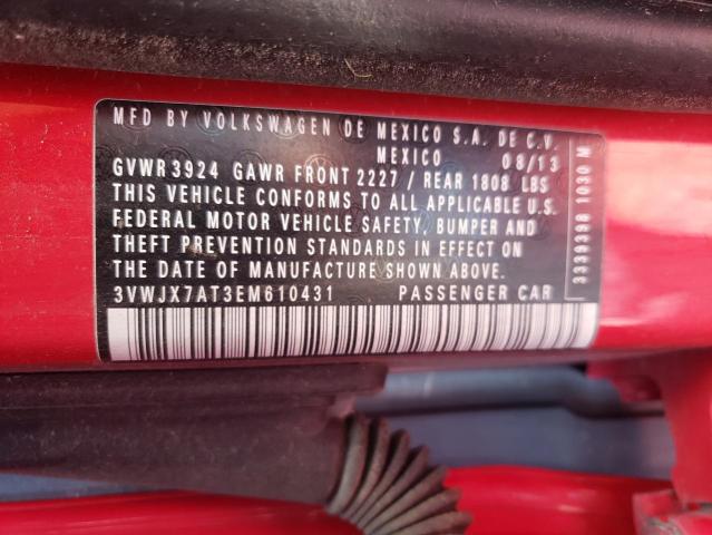 Photo 10 from auction – 2014 VOLKSWAGEN BEETLE with VIN 3VWJX7AT3EM610431