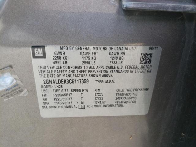 Photo 10 from auction – 2012 CHEVROLET EQUINOX LT with VIN 2GNALDEK3C6117359