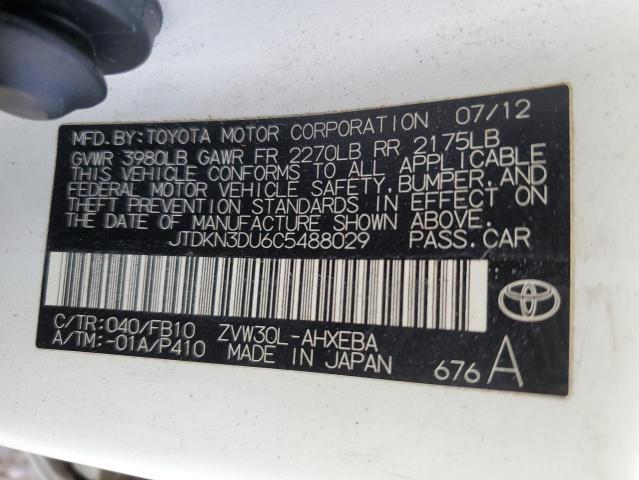 Photo 10 from auction – 2012 TOYOTA PRIUS with VIN JTDKN3DU6C5488029