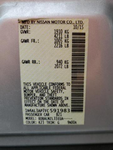 Photo 10 from auction – 2015 NISSAN ALTIMA 2.5 with VIN 1N4AL3AP7FC591983