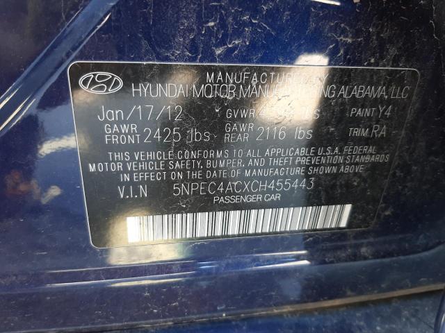 Photo 10 from auction – 2012 HYUNDAI SONATA SE with VIN 5NPEC4ACXCH455443