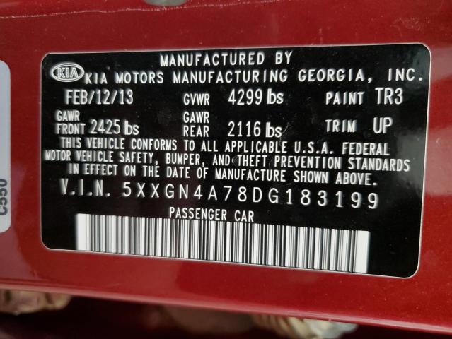 Foto 10 de la subasta – 2013 KIA OPTIMA EX con VIN 5XXGN4A78DG183199