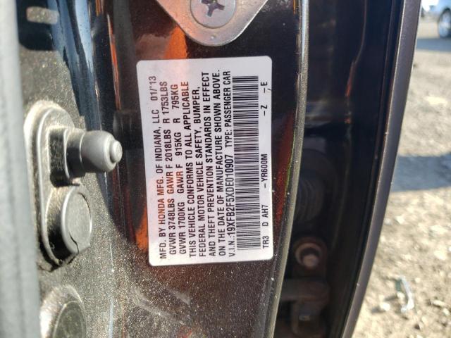 Photo 10 from auction – 2013 HONDA CIVIC LX with VIN 19XFB2F5XDE010907