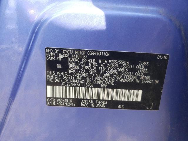 Photo 10 from auction – 2010 TOYOTA SCION with VIN JTLZE4FE7A1115908