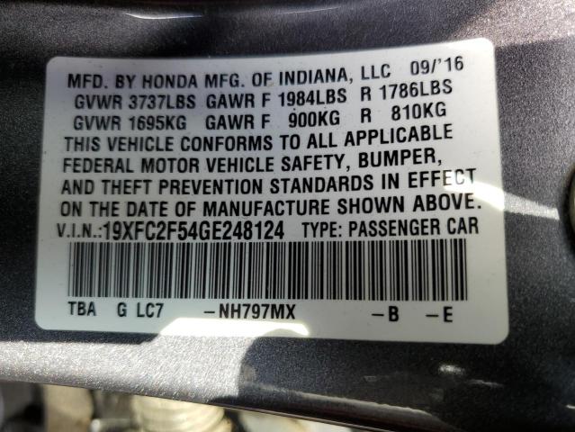 Photo 10 from auction – 2016 HONDA CIVIC LX with VIN 19XFC2F54GE248124