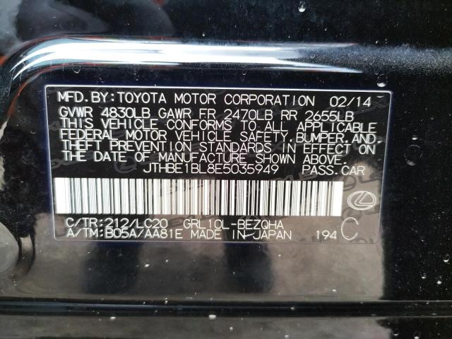 Photo 10 from auction – 2014 LEXUS GS 350 with VIN JTHBE1BL8E5035949