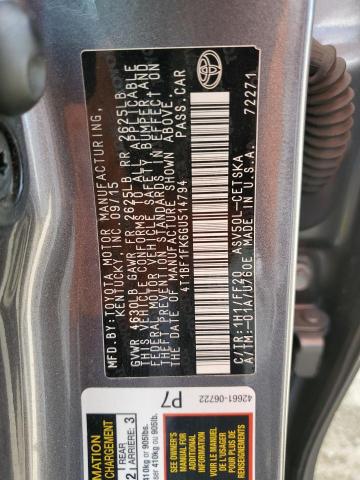 Photo 10 from auction – 2016 TOYOTA CAMRY LE with VIN 4T1BF1FK6GU514794