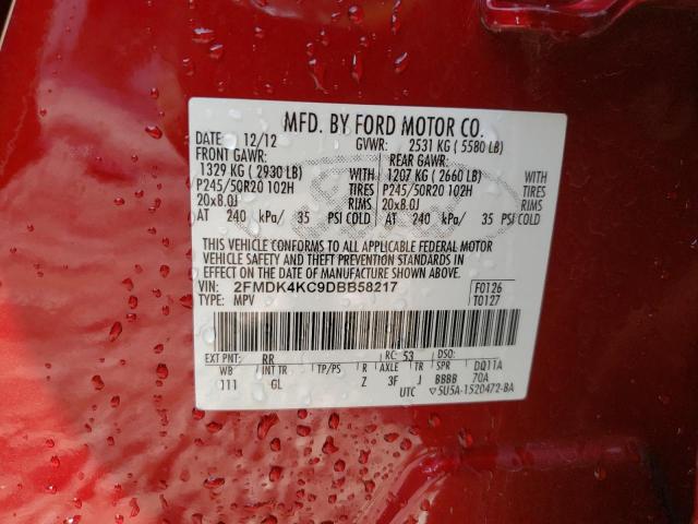 Photo 10 from auction – 2013 FORD EDGE LIMIT with VIN 2FMDK4KC9DBB58217