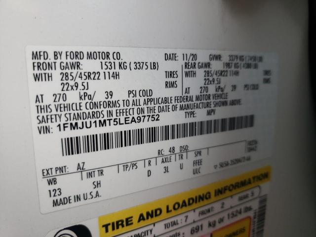 Photo 10 from auction – 2020 FORD EXPEDITION with VIN 1FMJU1MT5LEA97752
