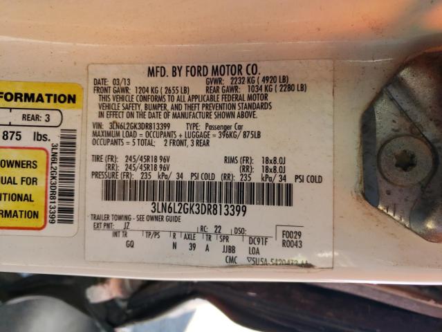Photo 10 from auction – 2013 LINCOLN MKZ with VIN 3LN6L2GK3DR813399