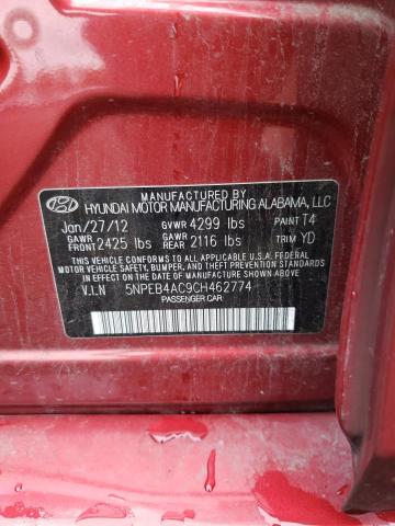 Фото 10 с аукциона – 2012 HYUNDAI SONATA с VIN 5NPEB4AC9CH462774