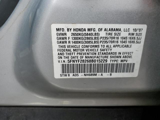 Photo 10 from auction – 2008 HONDA PILOT VP with VIN 5FNYF28268B015229
