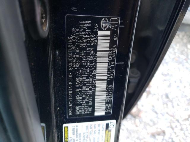 Photo 10 from auction – 2005 TOYOTA COROLLA CE with VIN 2T1BR32E85C470332