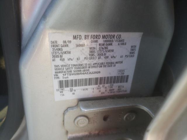 Photo 10 from auction – 2010 FORD F250 SUPER with VIN 1FTSW2BR4AEA22926