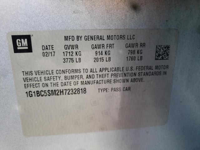 Photo 10 from auction – 2017 CHEVROLET CRUZE LS with VIN 1G1BC5SM2H7232818