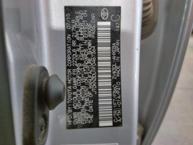 Photo 10 from auction – 2015 TOYOTA PRIUS with VIN JTDKN3DU1F0467364