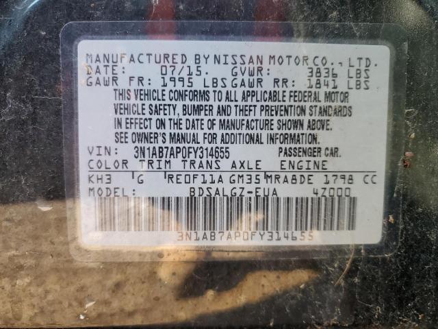 Photo 10 from auction – 2015 NISSAN SENTRA with VIN 3N1AB7AP0FY314655