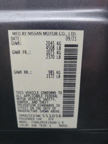 Photo 10 from auction – 2022 NISSAN LEAF SV with VIN 1N4AZ1CV3NC551056