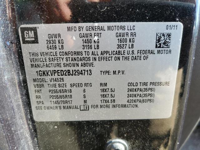 Photo 10 from auction – 2011 GMC ACADIA SLE with VIN 1GKKVPED2BJ294713