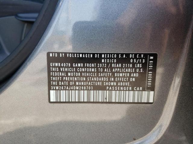Photo 10 from auction – 2013 VOLKSWAGEN JETTA BASE with VIN 3VW2K7AJ4DM298703