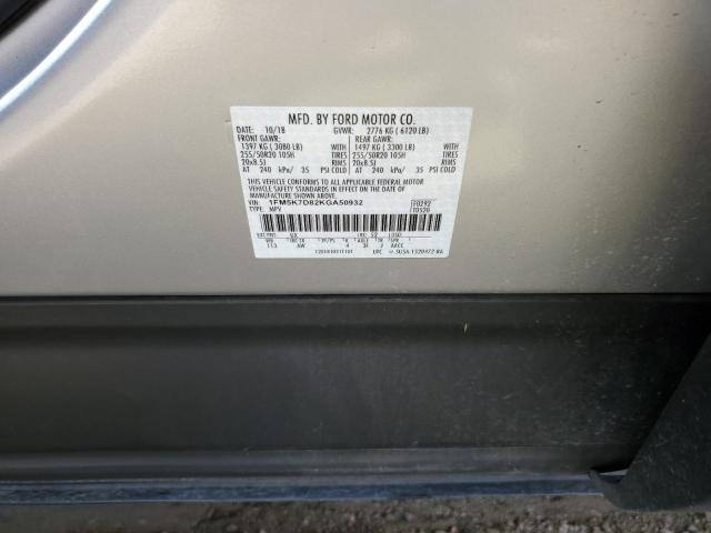 Photo 10 from auction – 2019 FORD EXPLORER X with VIN 1FM5K7D82KGA50932