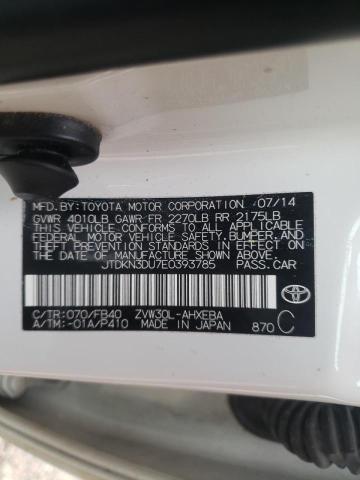 Photo 10 from auction – 2014 TOYOTA PRIUS with VIN JTDKN3DU7E0393785