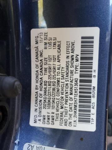 Photo 10 from auction – 2014 HONDA CR-V EXL with VIN 2HKRM3H71EH513640