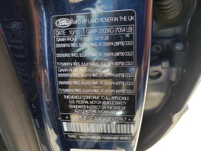 Photo 10 from auction – 2011 LAND ROVER RANGE ROVE with VIN SALMF1E49BA337287